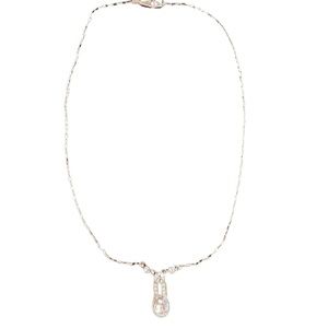 Givenchy Silver Crystal Pendant Necklace